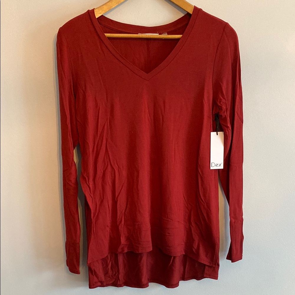 Dex Red Long Sleeve Relaxed Shirt
